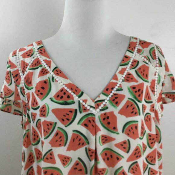 Anthropologie Maeve Watermelon Blouse 12 - Picture 4 of 10